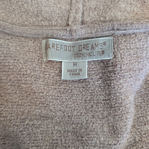Barefoot Dreams Womens Medium Hooded Cardigan Brown Soft Cozy Loungewear Cottage - Picture 6 of 6